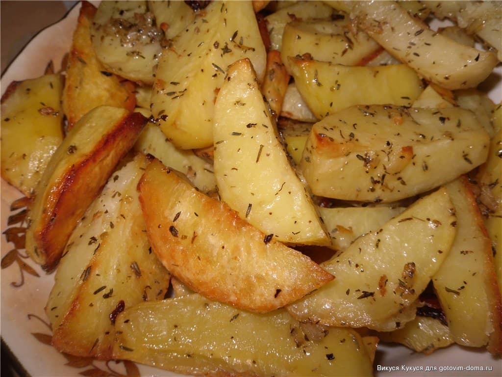 Вкусная жареная картошка в духовке рецепт Вкусная жареная картошка в духовке рецепт